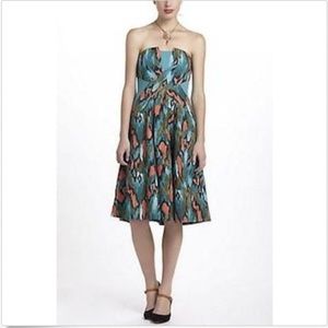 Girls From Savoy Anthro Strapless Ikat Print Dress